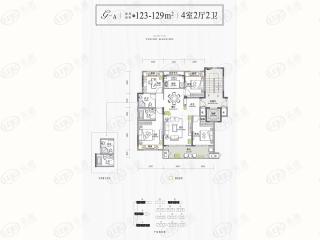 三门中梁·国宾天下A123~129户型图