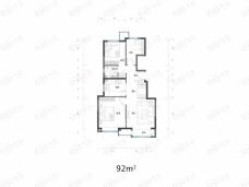 实地天津常春藤3室2厅1卫户型图