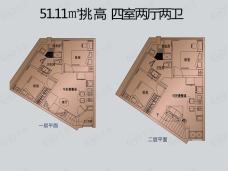 大茂城挑高户型户型图