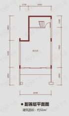 保利山水城联排别墅四房二厅四卫副首层平面图户型图