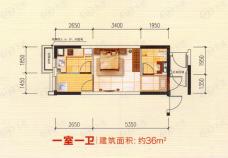 沈阳恒大名都1室1厅1卫户型图