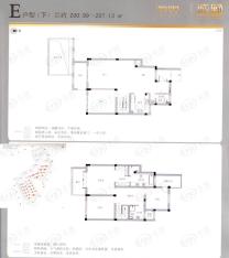 上海三湘海尚E户型下叠户型图