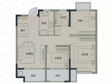 青啤•榴芳郡3室2厅1卫户型图