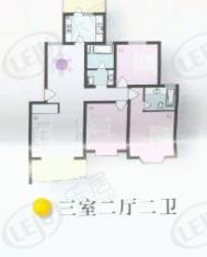 新叶公寓房型: 三房;  面积段: 124 －133 平方米;户型图