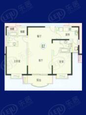 静安康寓房型: 二房;  面积段: 95.06 －119.85 平方米;户型图