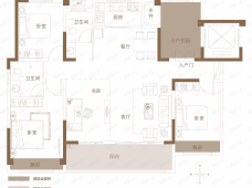 翡翠誉园3室2厅2卫户型图