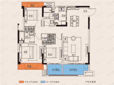 中梁·紫悦首府3室2厅2卫户型图