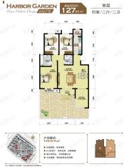 海泰海港花园01/02户型 4.5层A类洋房户型图