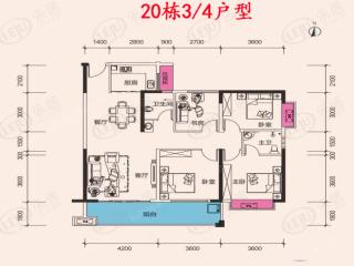 华恒首府20#栋03/04户型户型图