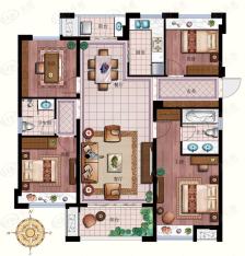 交通紫园4室2厅2卫户型图