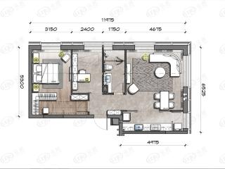 北科建·春城大观A3户型户型图