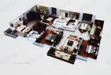 紫薇永和坊紫薇·永和坊建筑面积约247平米四室两厅三卫3D效果户型图户型图