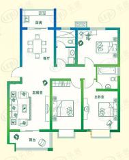 万豪绿城3室2厅2卫户型图