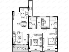 天镜云著府（金辉天镜云著）建面约95㎡中间套B户型户型图