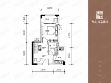 粤泰·福嘉花园1室2厅1卫户型图