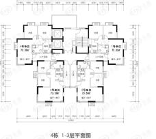 北海南岸2室2厅1卫户型图