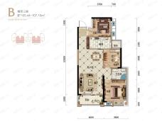 天宇万象国际2期3室2厅1卫户型图