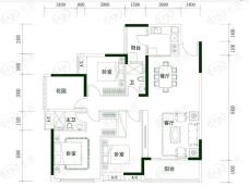 七喜公园里4室2厅2卫户型图