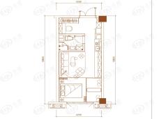 远洋天骄广场1室2厅1卫户型图