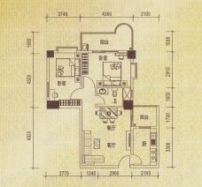 豪景花园2室2厅户型图