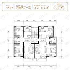 丽湾海景2室2厅1卫户型图