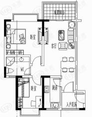 滨江花城2室2厅1卫户型图