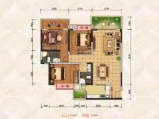 川建·御锦坊3室2厅2卫户型图