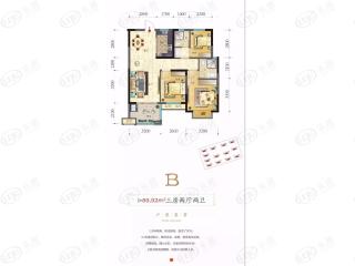 山湖海悦府B户型户型图