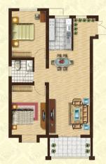 嘉轩银溪湖畔2室2厅1卫户型图