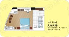 天伦SOHO公寓1室1厅1卫户型图