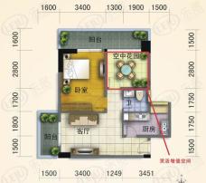 金湾步行街AB栋C户型户型图