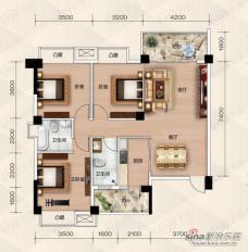 浩天岭都4#楼栋1单元1号房户型图