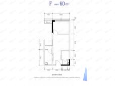 蓝光西环里1室1厅1卫户型图