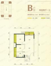 田厦翡翠明珠2室2厅1卫户型图