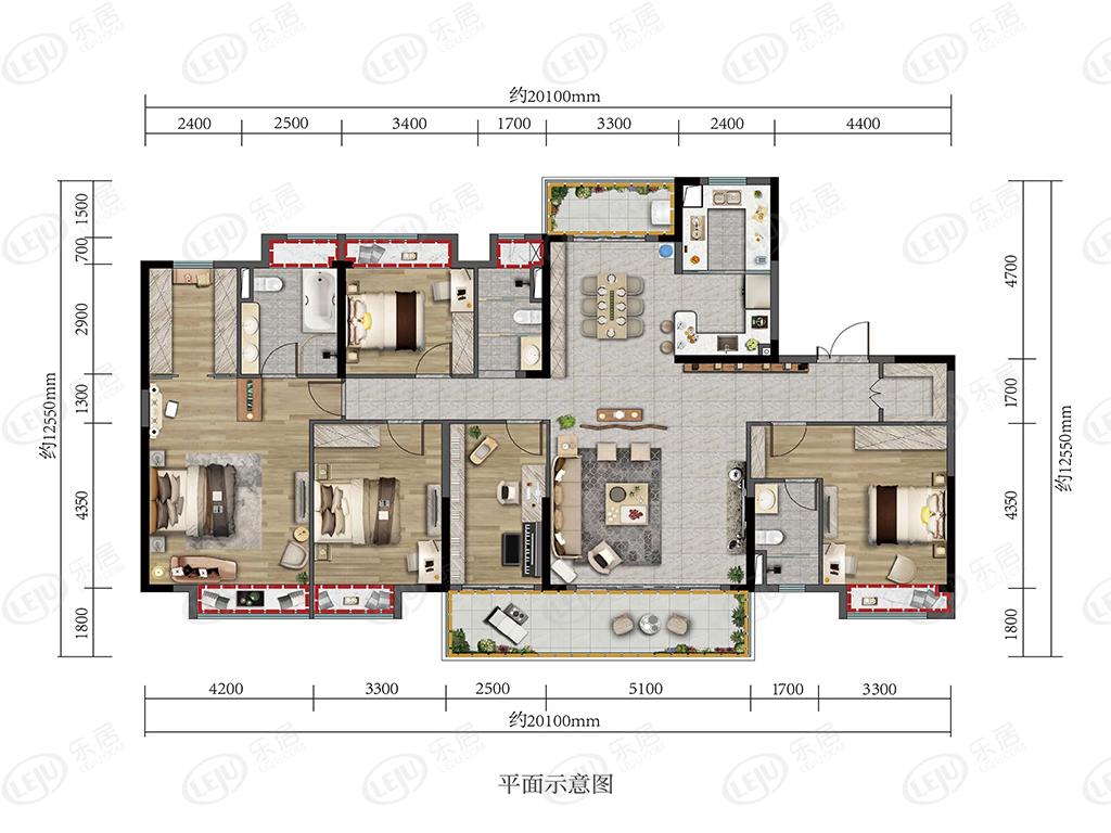 盘龙中交碧桂园映象美庐 户型建面约96~208㎡