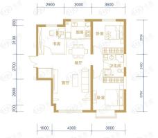 海亮国际社区3室2厅1卫户型图