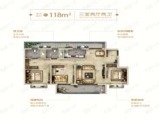 高淳孔雀城湖畔澜庭118㎡户型图户型图