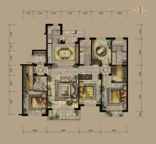 亿达普罗旺斯T户型 4室二厅二卫户型图