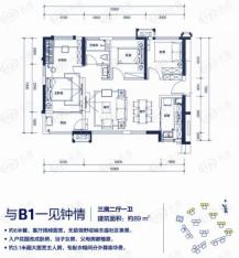 万科城市花园B1户型户型图