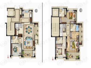 中梁玖号院建面约166㎡户型户型图