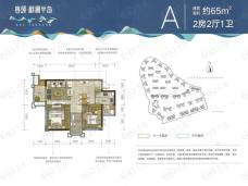 香颂蔚澜半岛2室2厅1卫户型图