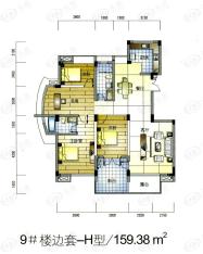 亿城嘉园房型: 四房;  面积段: 150 －165 平方米;
户型图