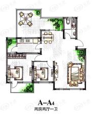 蓉湖山水一期洋房A-A4户型户型图