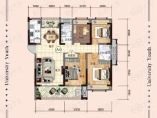 学府方华4室2厅2卫户型图