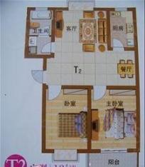 紫韵东城2室2厅1卫户型图