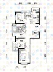 奥园红馆3室2厅1卫户型图