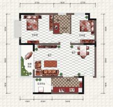海洲时代2室2厅1卫户型图