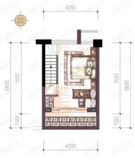 博府丽景湾1室1厅1卫户型图