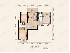 银太家园3室2厅1卫户型图