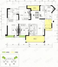 体育花园5栋01户/6栋02户3室2厅3卫户型图